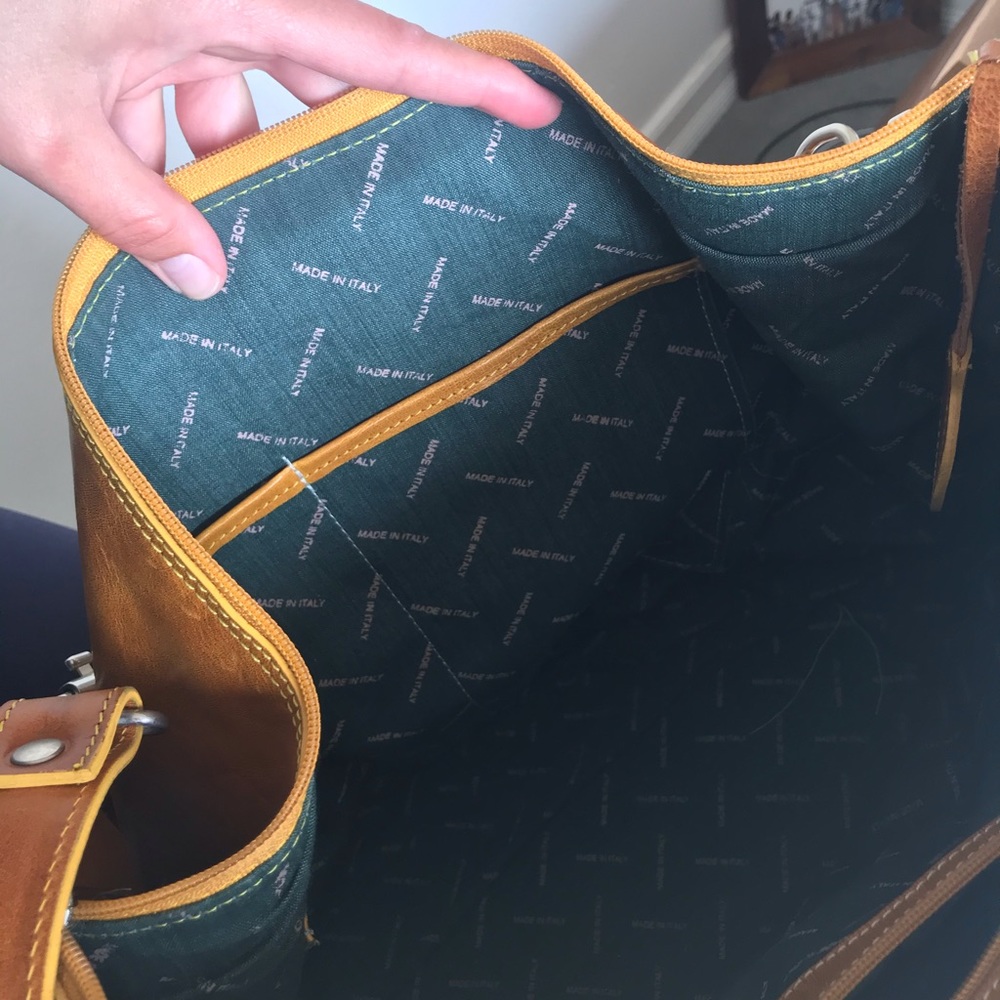 Beautiful weekender leather bag from Italy NWOT - Picture 5 of 7